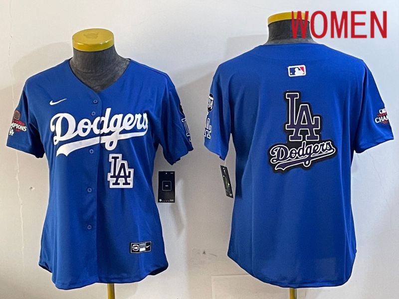 Women Los Angeles Dodgers Blank Blue Game 2024 Nike MLB Jersey style 12052